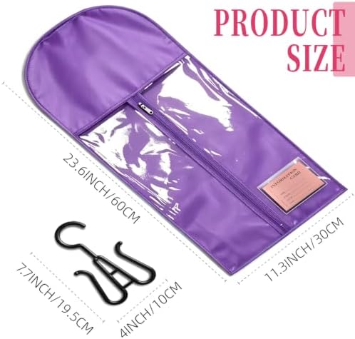 8PCS Wig Storage Bags with Hanger Hair Extension Holder Wig Bag-Purple - Image 2