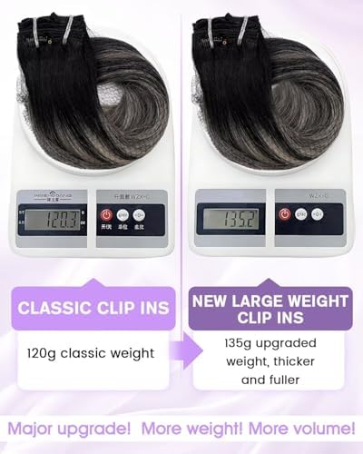 LaaVoo 150g Clip in Hair Extensions Medium Brown Balayage Comfortable Fit - Image 4