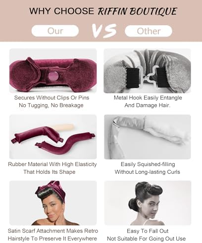 Classic Heatless Curls Overnight Rods - Upgraded Directional Grip Velvet No Heat Hair Curlers to Sleep Hair Rollers Flexible Curling Rods Set for Long Thicker Hair, Full Coverage Larger Silk Scarf - Image 6