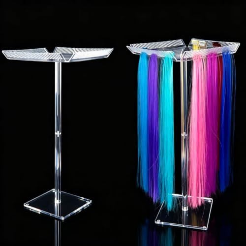 Acrylic Hair Extension Stand. Wigs Display Rack Stand (high 54CM) by Misforu