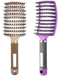 Magical Ultra Detangling Brush for Wet or Dry Hair, Detangler Brush, Fast Drying Styling Massage Hairbrush for Men, Women and Kids (New Gold+Purple) by Heubek