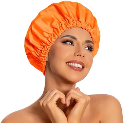 Edoneery Shower Caps for Women Reusable Waterproof, Shower Hair Cap by Edoneery