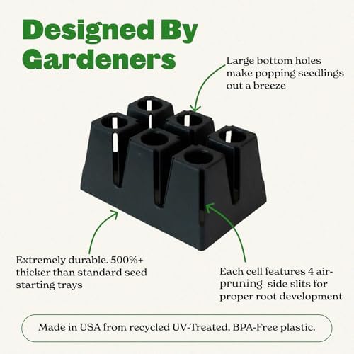 Epic Gardening 6-Cell Seed Starter Tray - 48 Trays - Black - Image 5