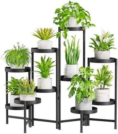 iDavosic.ly Plant Stand Indoor Outdoor, 10 Tier Metal Corner Shelf, Black by iDavosicly