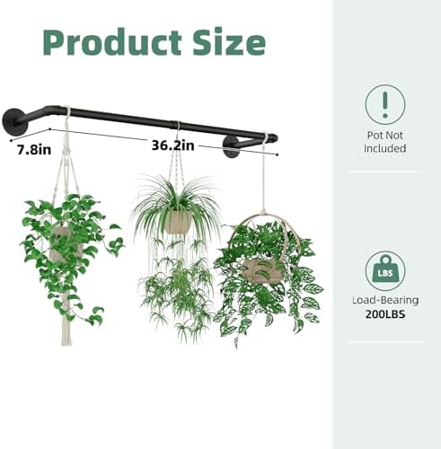 Galood Plant Hanger Indoor Hanging Planters for Indoor Plants Hanging Plant Holder Black Metal Rod(Pot/Chain/Plant not Included - Image 6