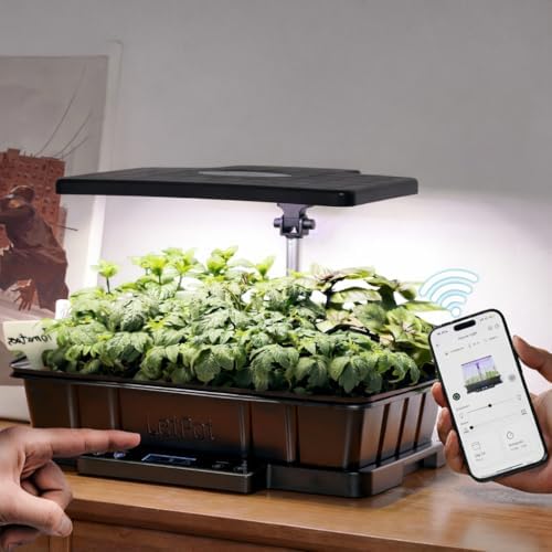 LetPot Smart Seed Starter with Humidity Dome, Germination Kit with Waterproof Seedling Mat, 24W Full Spectrum LED Grow Light, Smart Heating Base, EC Soil Sensor & App Control for Indoor Seed Starting by LetPot