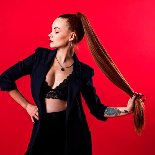 34'' Ponytail Extension with Hair Tie Straight Wrap Around Hair Extensions - Image 2