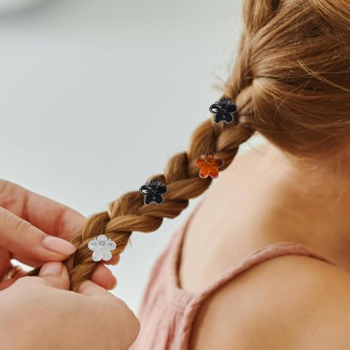 Mini Flower Hair Clip Flower Clips,Colorful Mini Hair Claw,for Women, Girls,Baby, Toddler Bangs Strong Grip Small Tiny Rainbow Hair Clips (100, Black, brown, white) - Image 5