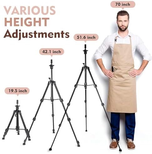 HYOUJIN Heavy Duty Wig Stand with 23" Mannequin Head for Making,Display - Image 3