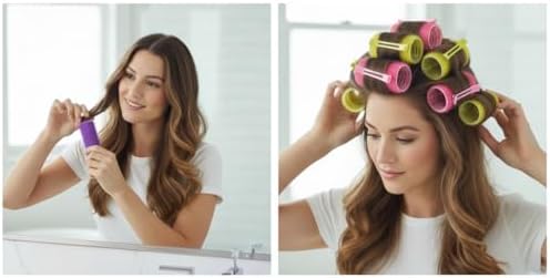 Medium Cling Stick Hair Curler Self Holding Rollers 6 Count - Image 4