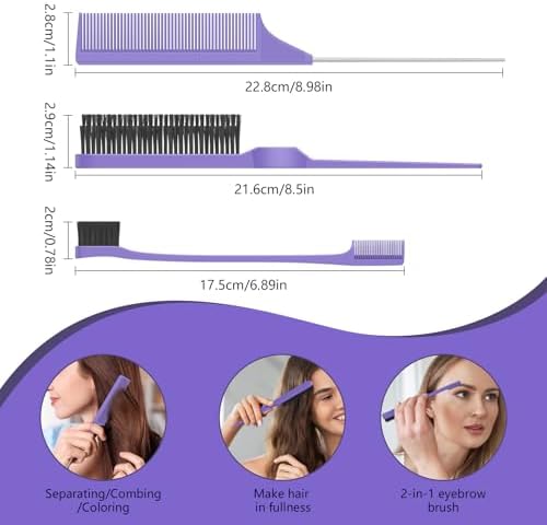 Curl Defining Brush, Curly Hair Brush, Slick Back Hair Brush (Purple) - Image 5