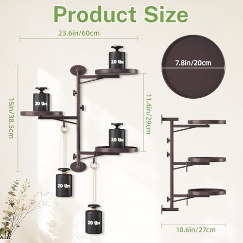 Wall Plant Holder, Rotating Floating Window Shelf 3-Tier Bronze - Image 3