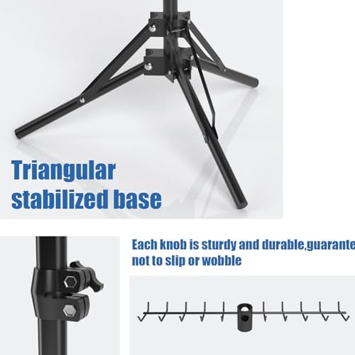 Moricher Braiding Hair Rack 120 Hooks Adjustable Tripod Stand 16-62 Inch, Metal Hair Braiding Rack Stand for Salon Station Styling & Weave Holder Organizer - Image 3