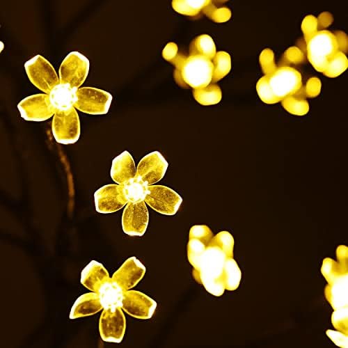Cherry Blossom Tree Light,17inch 40LED Lighted Tabletop Artificial Flower Bonsai Tree Lamp USB Powered Gifts for Home Decor Room Office Party Wedding Christmas Decorations(Warm White) - Image 4