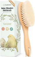 Wooden Baby Hair Brush for Toddler, Infant Cradle Cap (Walnut, Regular) by KeaBabies