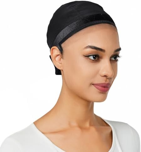 Wig Cap Wig Grip Cap for Keeping Wigs in Place Non Slip Wig Cap with Velvet Wig Grip Band Make Your Wig Be Glueless Wig Caps for Women (Black, L) by lucicass
