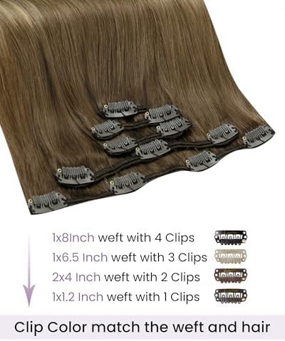 LaaVoo Clip In Hair Extensions, Full Head, 18 Inch 5Pcs 80g - Image 2