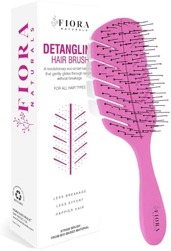 Fiora Naturals Detangler Brush for Wet and Dry Hair, Soft Detangling Brush - Image 7