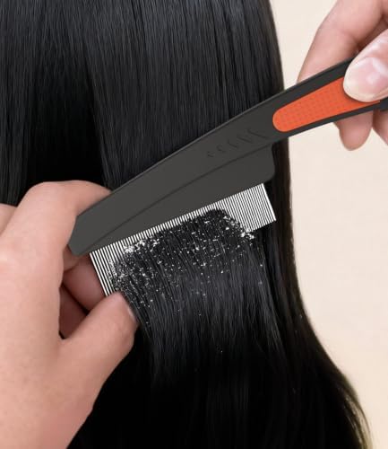 Dandruff Comb Removal Steel Fine Tooth Scalp Detox Hair Care Tool 3PC - Image 2