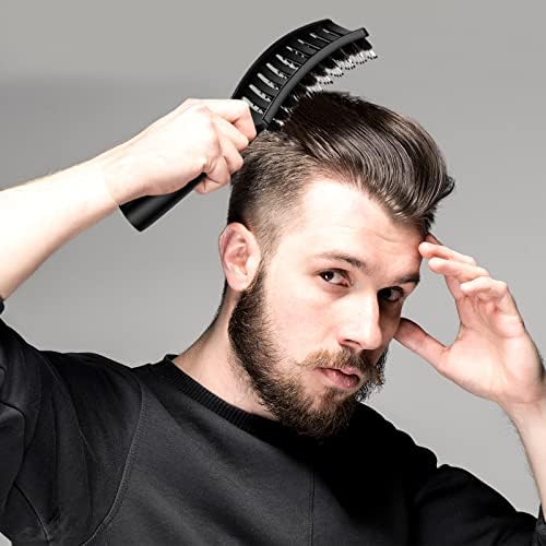 URTHEONE Hair Brush,Detangling Hairbrush Boar Bristle Curved Vented Hair Brush for Women Men Kids Curly Thick Long Short Wet or Dry Hair, Faster Blow Drying(2Pack Black） - Image 5
