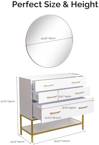 OmySalon Salon Stations for Hair Stylist, Barber Station with Mirror, 3 Drawers, Shelf & Tool Holders, Hair Storage Cabinet Organizer Table for Beauty Spa, White - Image 5