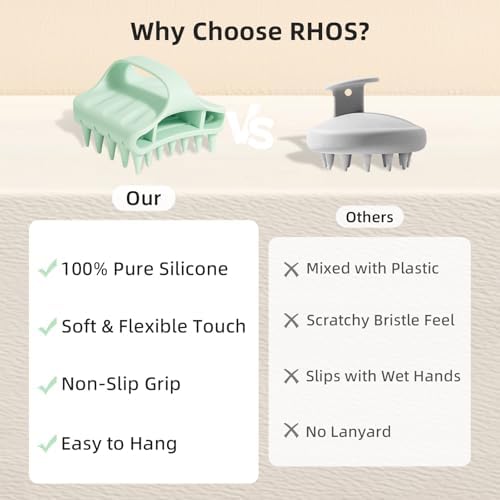 RHOS Scalp Massager Shampoo Brush, Soft Silicone Scalp Scrubber - Image 3