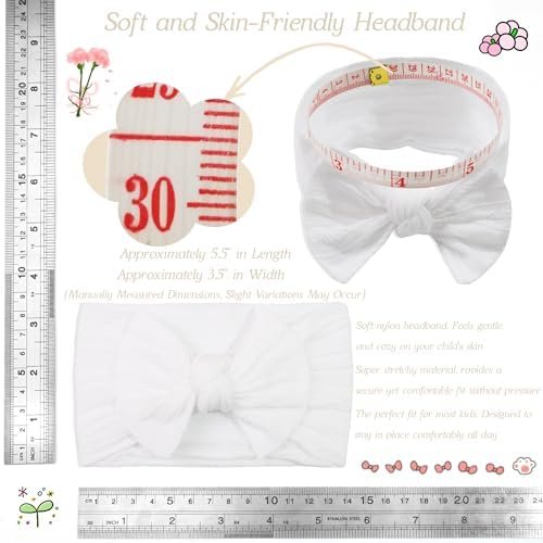 CÉLLOT 10Pcs Super Stretchy Soft Knot Headbands Baby Bows Hair Accessories - Image 3