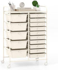 Giantex 15 Drawers Rolling Cart, Classroom Organizers, Storage Cart with Wheels, for Teacher Office Home School Supplies Tool Craft Art Paper by Giantex