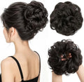 CJL HAIR Large Messy Bun Hair Piece Wavy Curly Scrunchies Synthetic Chignon Ponytail Hair Extensions Thick Updo Hairpieces for Women Brown Black by CJLHAIR