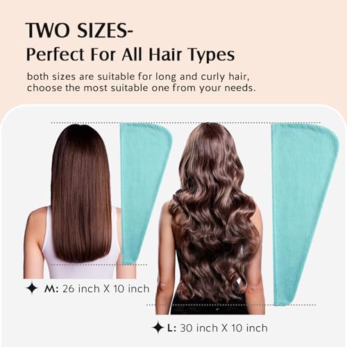 YFONG 2 Pack Large Microfiber Hair Towel Wrap for Women, Quick Dry Turban - Image 4