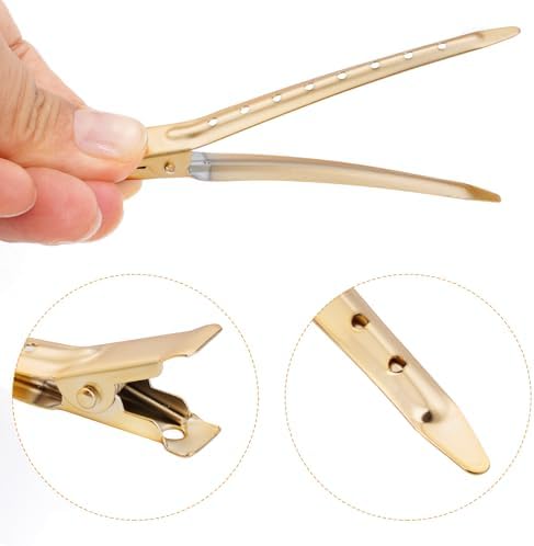 Bantoye 24 Packs Duck Bill Clips 3.35 Inch Metal Alligator Clip, Matte Gold - Image 3