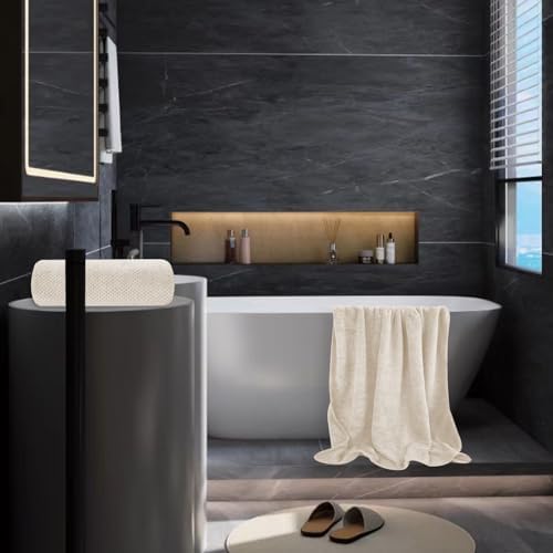 Extra Large Bath Towel Set of 2 (35"x70"),Oversized Bath Sheet Super Soft Highly Absorbent Jumbo Bathroom Towel Set Microfibers Quick Dry Shower Towel for Hotel,Bathroom,Guest,Spa,Gym (2PCS Khaki) - Image 7