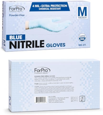 ForPro Disposable Nitrile Gloves, Chemical Resistant, Powder-Free, Latex-Free, Non-Sterile, Food Safe, 4 Mil - Image 3