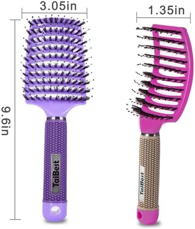 Boar Bristle Hair Brush Set – Wet/Dry Detangler for All Hair Types - Image 5