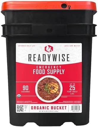 READYWISE Emergency Food Survival Supply 90 Servings, Organic Bucket by ReadyWise