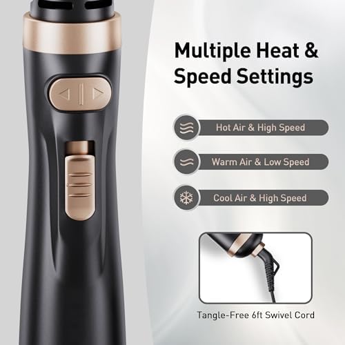 Beautimeter Hair Dryer Brush 3-in-1 Hair Styler, Rotating Blow Dryer Brush with 2-Inch and 1.5-Inch Brushes - Image 4