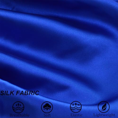 Silk Bonnet for Sleeping Satin Bonnets Double Layer Reversible Hair Cap Bonnet for Women Long Curly Braid Hair (Royal Blue) - Image 4
