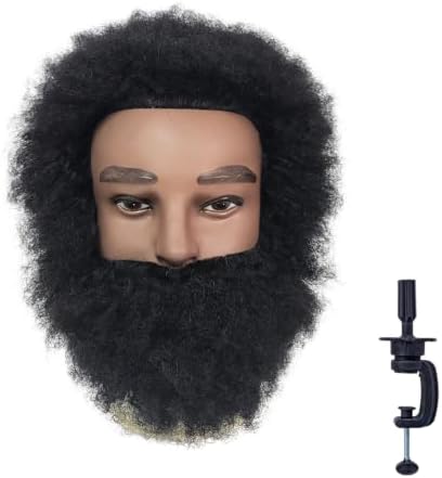 Afro Curly Male Mannequin Head for Barber Practice Textured Human Hair by LeticiaLLC--FreedomLove