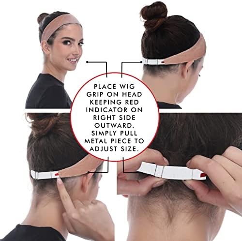 Wig Grip Headbands For Women- Adjustable To Custom Fit Your Head - Velvet Comfort - Wig Bands No Slip Breathable Lightweight Material For All Day Wear! Keep Wig Comfortably Secured - Image 3
