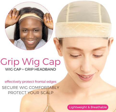 LABHAIR Wig Grip Cap for Women, Lace Edge, Non-Slip Grip Band, Nude - Image 2