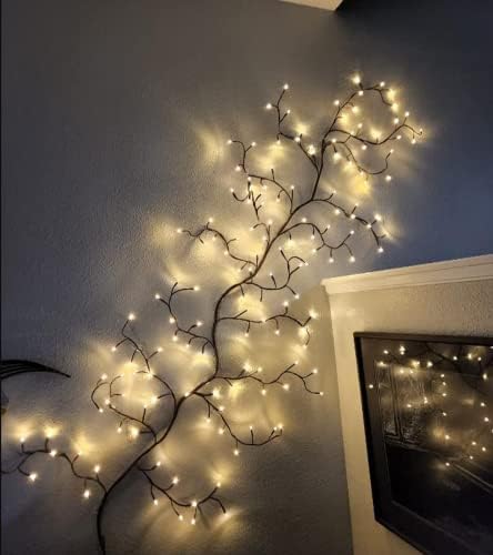 LKGOOD Vines for Room Decor with Remote Control On/Off Timmer Dim,7.5FT Artificial Plants Tree Willow Vine Lights Plug in 144 LEDs for Walls Bedroom,Living Room,Indoor Home Decoration(Brown) - Image 5