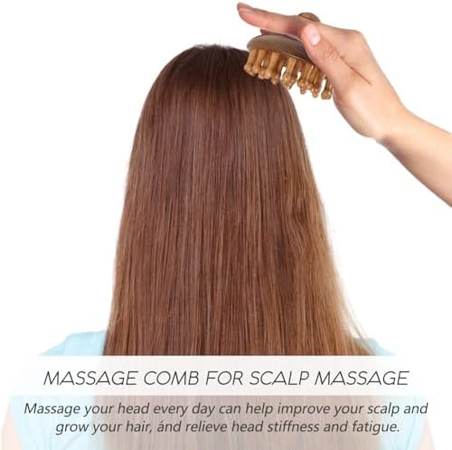 Wooden Scalp Massager for Hair & Scalp Care, Bamboo Scalp Massager Brush for Head Relaxation, Scalp Massage & Hair Oil Distribution, Natural Manual Massager for Face, Neck and Body - Image 4