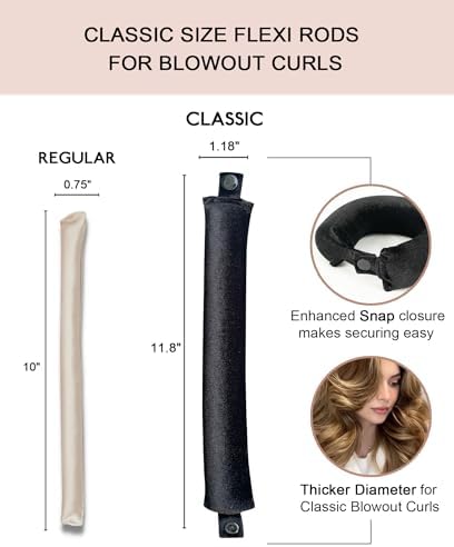 Classic Heatless Curls Overnight Rods No Heat Hair Curlers to Sleep Jumbo Foam Large Hair Rollers for Medium Long Hair Blowout Look, Heatless Flexible Curling Rod Set with Satin Wrap for Sleeping - Image 3