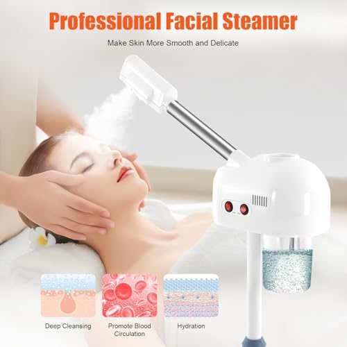 Facial Steamers, Hot Ozone Face Steamer on Wheels for Facial, Professional Skin Care Equipment, Esthetician Steamer for Salon Beauty and Spa, Mist Face Steamer for Skin Care - Image 2