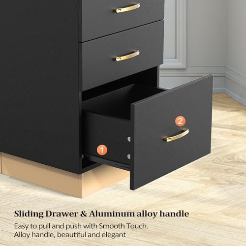 Salon Station Barber Station, Black Salon Stations for Hair Stylist, Hair Storage Cabinets with a Storage Basin, 3 Drawers & 3 Hair Dryer Holders, Beauty Salon Spa Equipment - Image 7