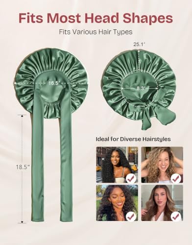 EverFoams Satin Curly Hair Bonnet for Sleeping Anti-Frizz - Image 6