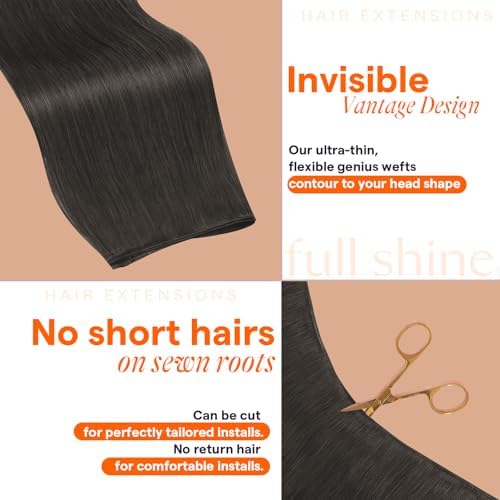 Full Shine Genius Weft Hair Extensions Human Hair 18 Inch 80G - Image 4