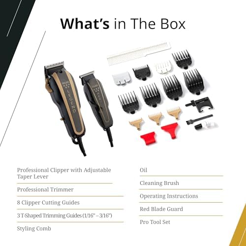 Wahl Professional 5 Star Barber Combo,Corded Legend Clipper & Hero Trimmer - Image 5