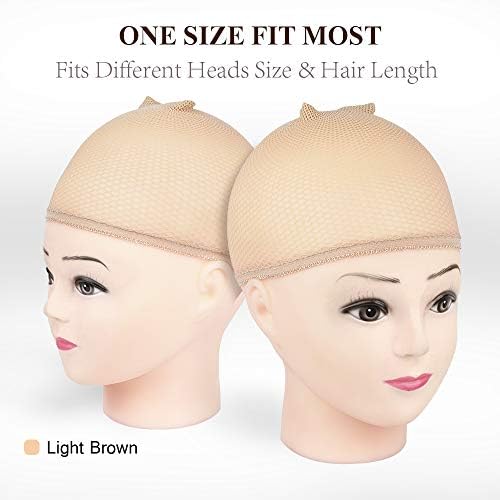 MORGLES Mesh Wig Caps 6 Pack, Closed End Beige Hair Nets for Women Men - Image 2