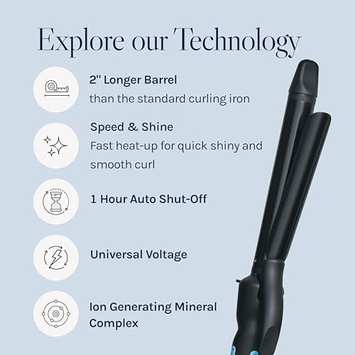 Bio Ionic Long Barrel Curling Iron, Moisture Heat Technology & NanoIonic MX - Image 3